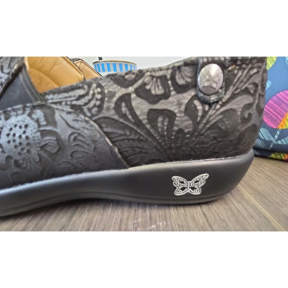 Alegria Women's Keli KEL-431 Size US 11.5 EU42 Black Embossed Paisley Shoe